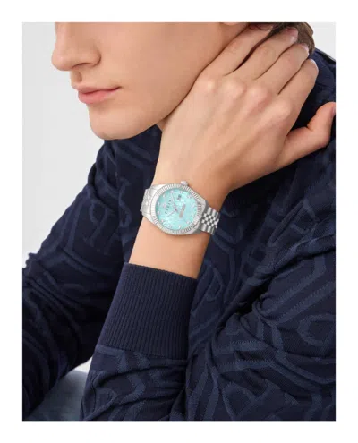 Philipp Plein Date Superlative Crystal Watch In Metallic