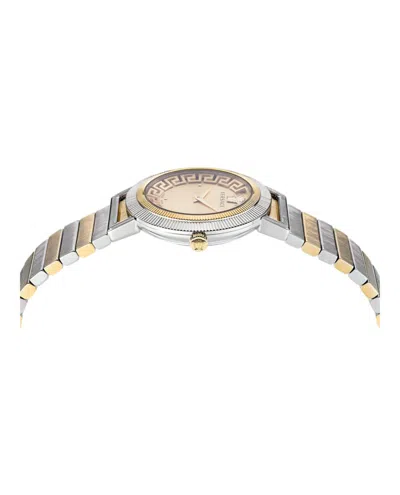 Versace Greca Chic Bracelet Watch With Gold Enamel Dial In Gold