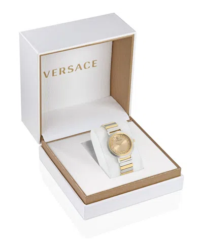 Versace Greca Chic Bracelet Watch With Gold Enamel Dial In Gold
