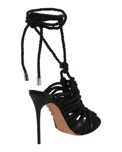Alexandre Birman Barbara Lurex Heel Sandals In Black