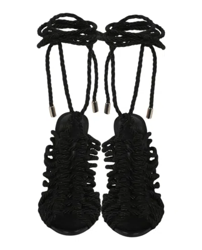 Alexandre Birman Barbara Lurex Heel Sandals In Black