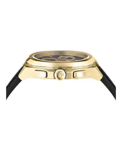 Versace Geo Chrono Silicone Watch In Black