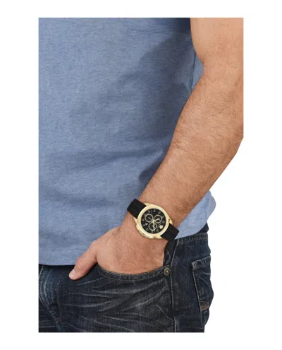 Versace Geo Chrono Silicone Watch In Black