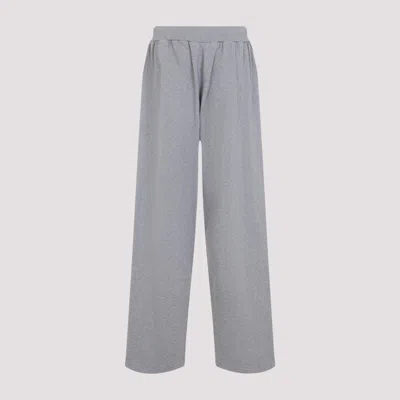 Balenciaga Grey Oversize Cotton Track Pants In Gray
