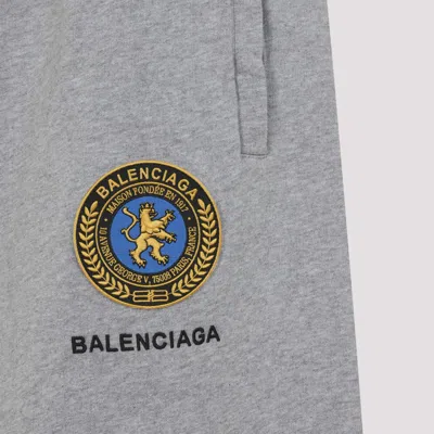 Balenciaga Grey Oversize Cotton Track Pants In Gray