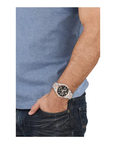 Versace Greca Chrono Bracelet Watch In Metallic