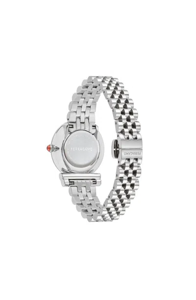 Ferragamo Gancini Bracelet Watch With Grey Sunray Dial In Metallic
