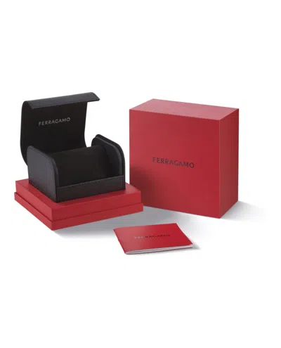 Ferragamo Swiss-made Crystal Leather Watch With Black Calfskin Strap