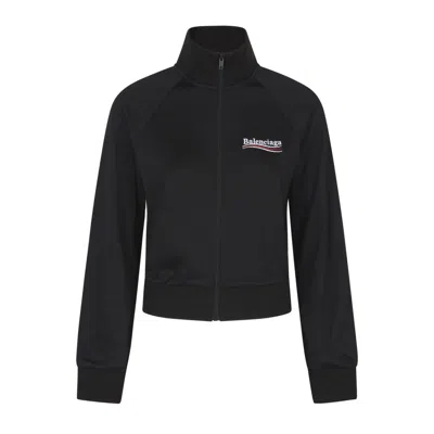 Balenciaga Fitted Zip-up Jacket With Tailored Silhouette And Modern Graphics In Black