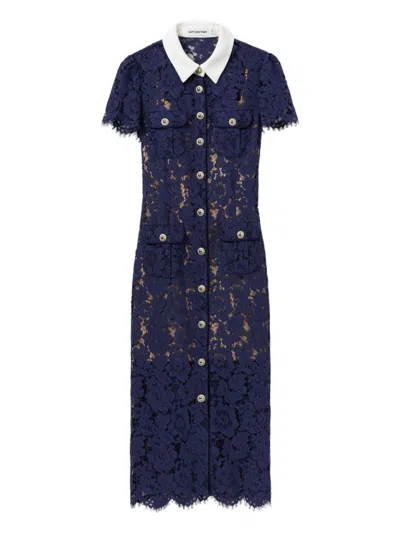 Self-portrait Self Portrait Women Lace Contrast Collar Midi Dress