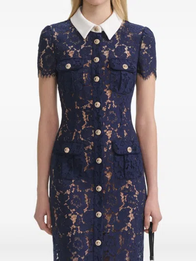 Self-portrait Self Portrait Women Lace Contrast Collar Midi Dress