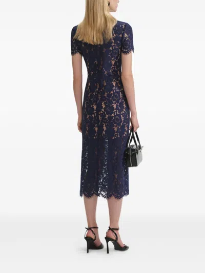 Self-portrait Self Portrait Women Lace Contrast Collar Midi Dress
