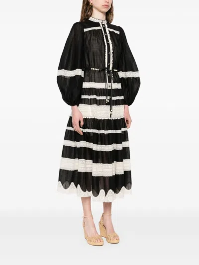 Zimmermann Rhiannon Billow Maxi Dress In Black