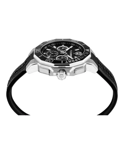 Plein Sport Titan Chronograph Watch With Black Guilloche Dial In Black