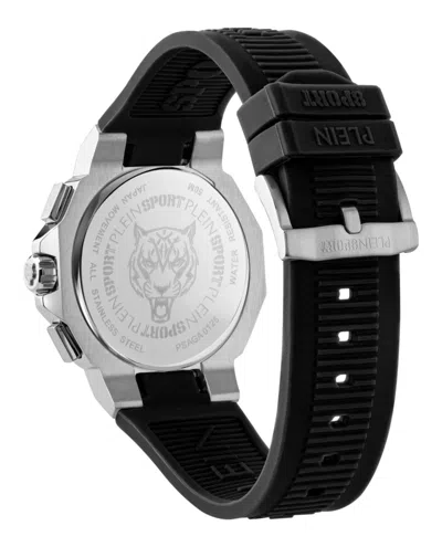 Plein Sport Titan Chronograph Watch With Black Guilloche Dial In Black