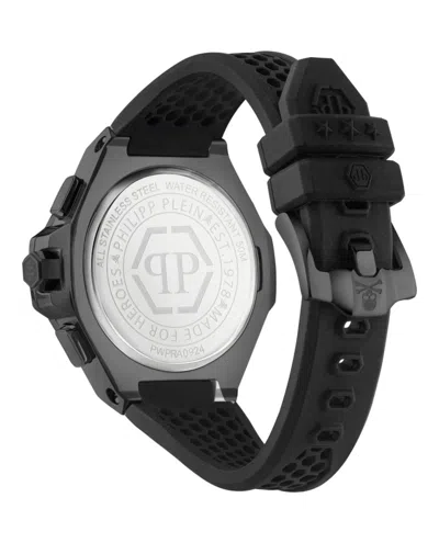 Philipp Plein Plein Chrono Royal Silicone Watch In Black