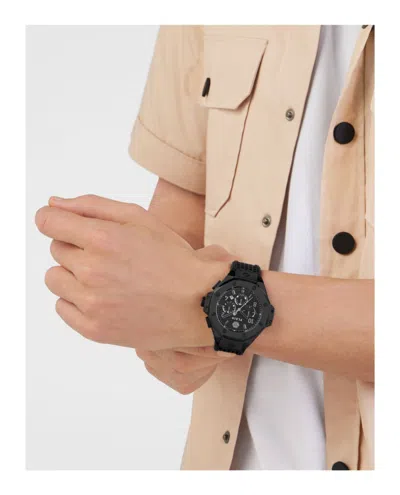 Philipp Plein Plein Chrono Royal Silicone Watch In Black