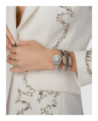 Philipp Plein Women's Snake Hexagon Stainless Steel Wrap Bracelet Watch 28mm