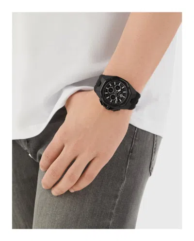 Philipp Plein Octagonal Case Chronograph Watch With Black Guilloche Dial In Black
