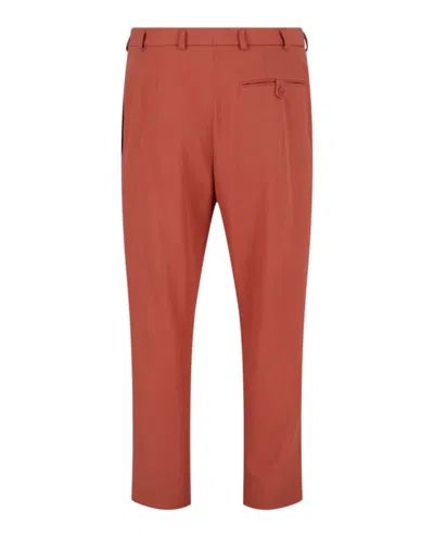 Bottega Veneta Mid-rise Straight Leg Trousers With Textured Quilted Fabric In Pink