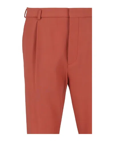 Bottega Veneta Mid-rise Straight Leg Trousers With Textured Quilted Fabric In Pink