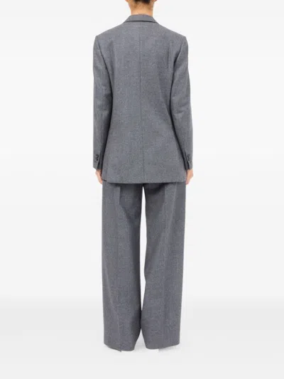 Mm6 Maison Margiela Mm6 By Maison Margiela Double-breasted Medium Grey Jacket With Elegant Tailoring