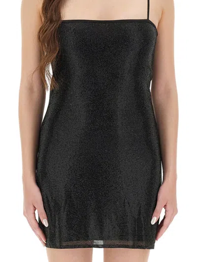Alexander Wang Mini Dress With Crystal Accents And Spaghetti Straps