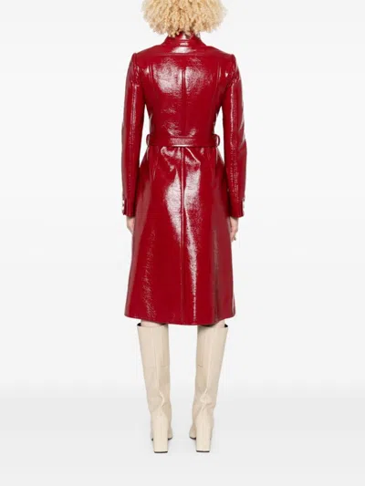 Courrèges Belted Tailored Coat With Glossy Finish