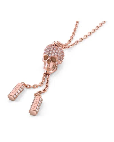 Philipp Plein Sliding $kull Crystal Cable Chain Bracelet In Gold
