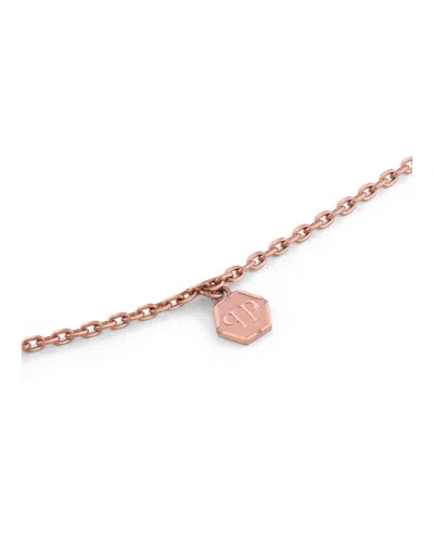 Philipp Plein Sliding $kull Crystal Cable Chain Bracelet In Gold