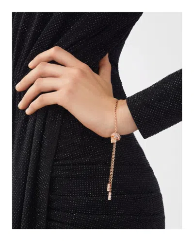 Philipp Plein Sliding $kull Crystal Cable Chain Bracelet In Gold