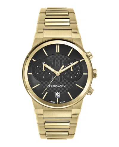 Ferragamo Sapphire Chrono Bracelet Watch In Gold