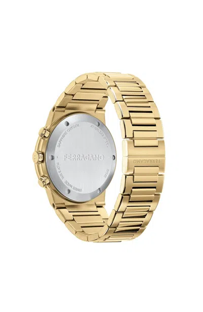 Ferragamo Sapphire Chrono Bracelet Watch In Gold