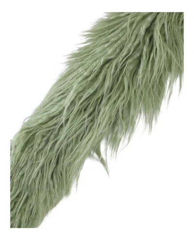 Gucci Long Fluffy Faux Fur Scarf With Shaggy Texture In Green
