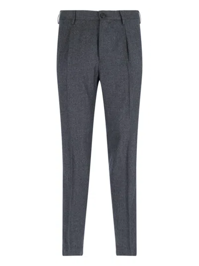 Incotex Tailored Grey Virgin Wool Chinos In Gray