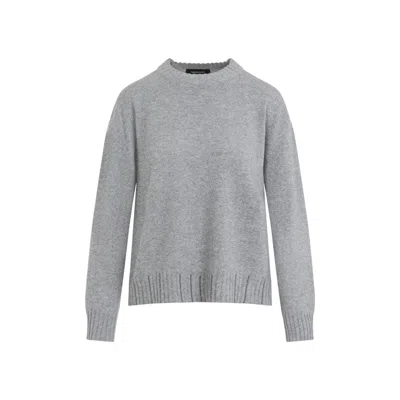 Fabiana Filippi Wool-cashmere Blend Sweater With Ribbed Hem In Gray