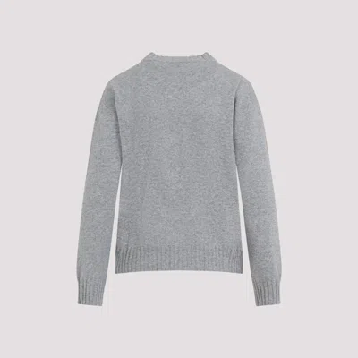 Fabiana Filippi Wool-cashmere Blend Sweater With Ribbed Hem In Gray
