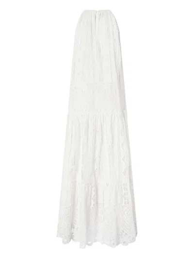 Pinko Tiered Maxi Dress With Intricate Lace Detailing