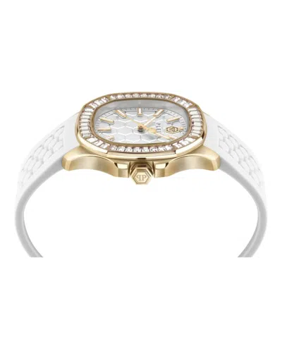 Philipp Plein Unisex Chronograph White Silicone Strap Watch 42mm In White