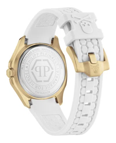 Philipp Plein Unisex Chronograph White Silicone Strap Watch 42mm In White