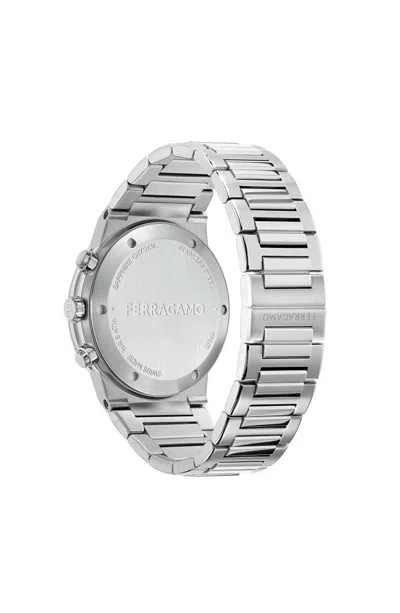 Ferragamo Sapphire Chrono Bracelet Watch In Metallic