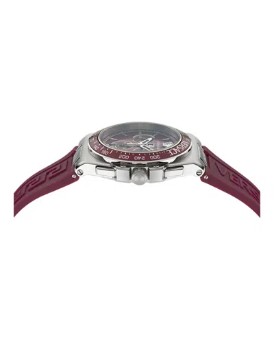 Versace Greca Extreme Chrono Silicone Watch In Red