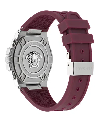 Versace Greca Extreme Chrono Silicone Watch In Red