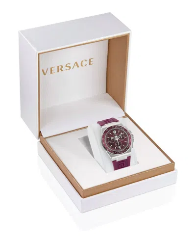 Versace Greca Extreme Chrono Silicone Watch In Red