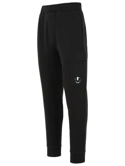 C.p. Company 'jogger' Black Cotton Pants In Black