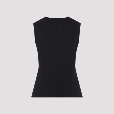 Max Mara Tailored Black Waistcoat With Deep V-neckline And Button Detail