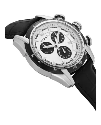 Versace V-ray Chronograph Watch With Stainless Steel Case In Black