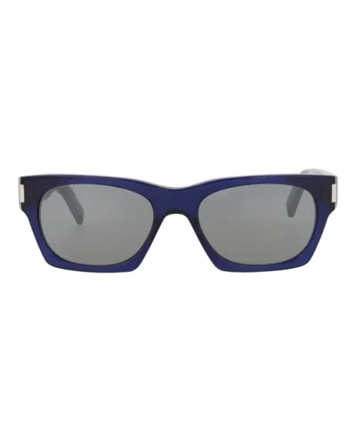 Saint Laurent Square-frame Recycled Acetate Sunglasses In Blue