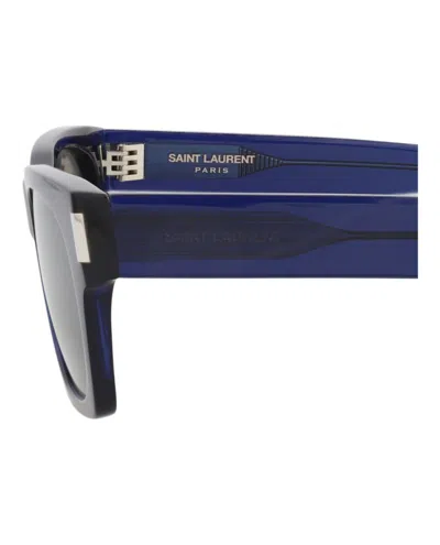 Saint Laurent Square-frame Recycled Acetate Sunglasses In Blue