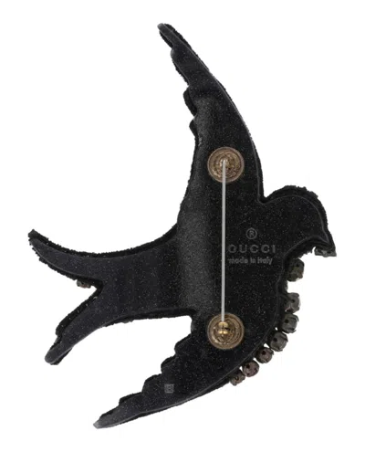 Gucci Crystal Embellished Bird Brooch In Multi